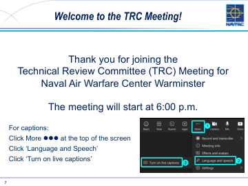 欢迎参加 TRC 会议！